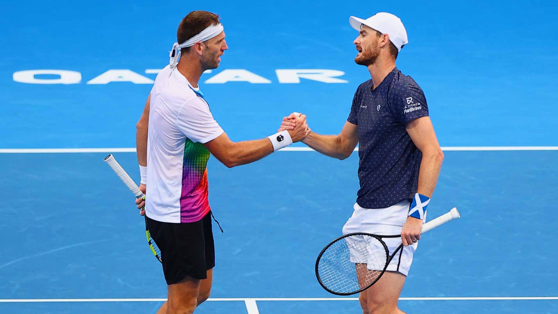 Michael Venus (left) and Jamie Murray book their spot in the Doha final.