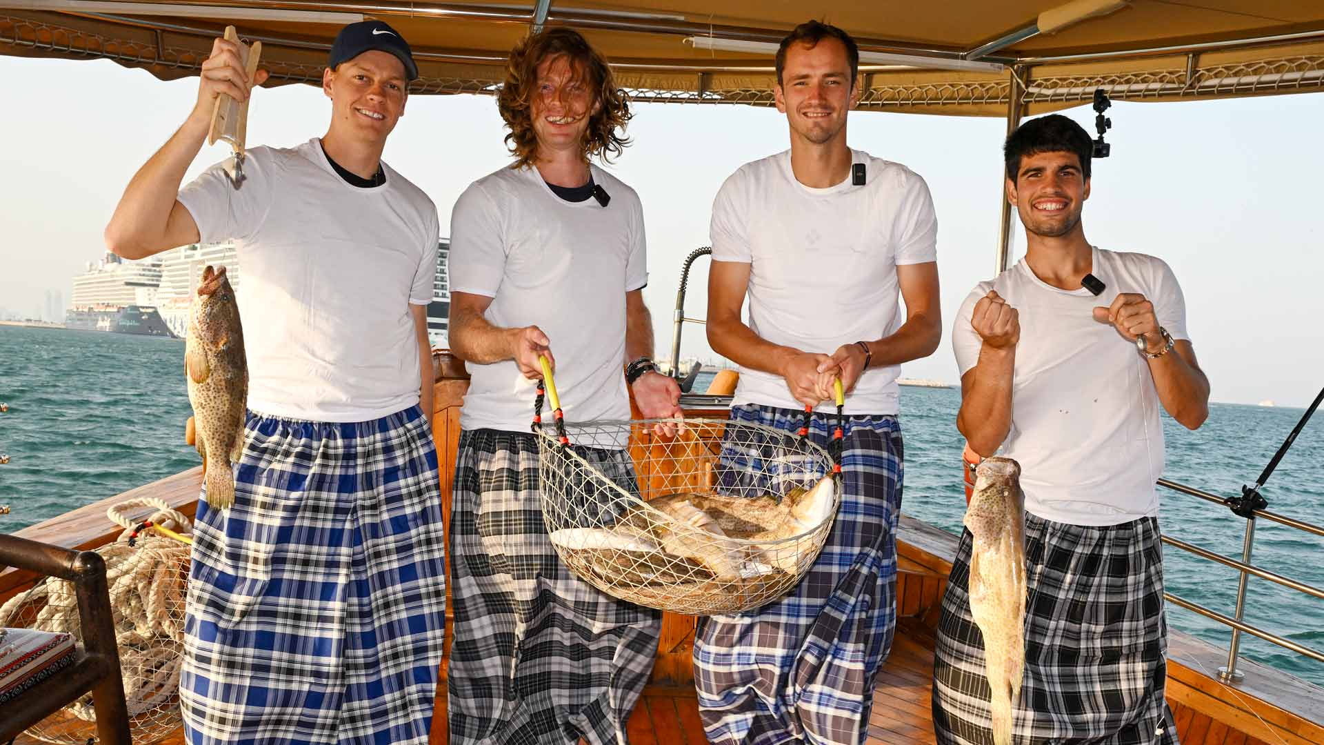 Jannik Sinner, Andrey Rublev, Daniil Medvedev and Carlos Alcaraz