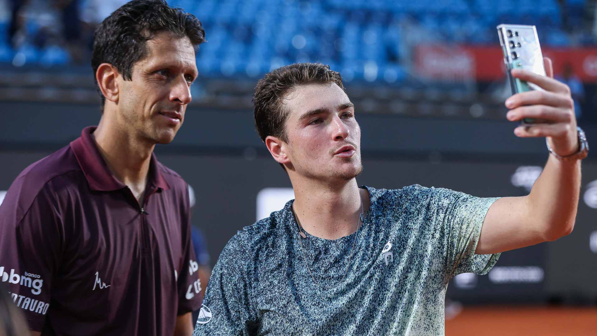 Marcelo Melo and Joao Fonseca at the ATP 500 event in Rio de Janeiro on Wednesday.