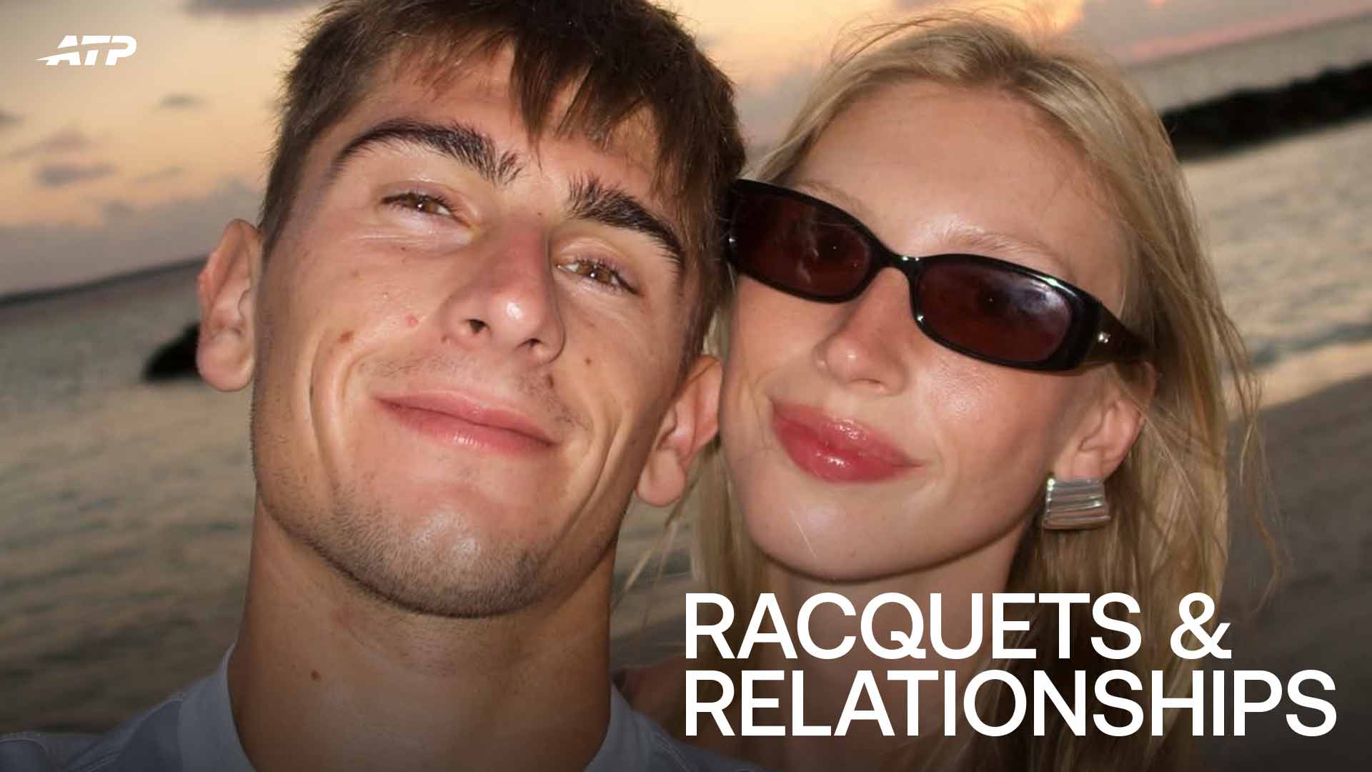 Matteo Arnaldi and his fiancee, Mia Savio, in 2025.