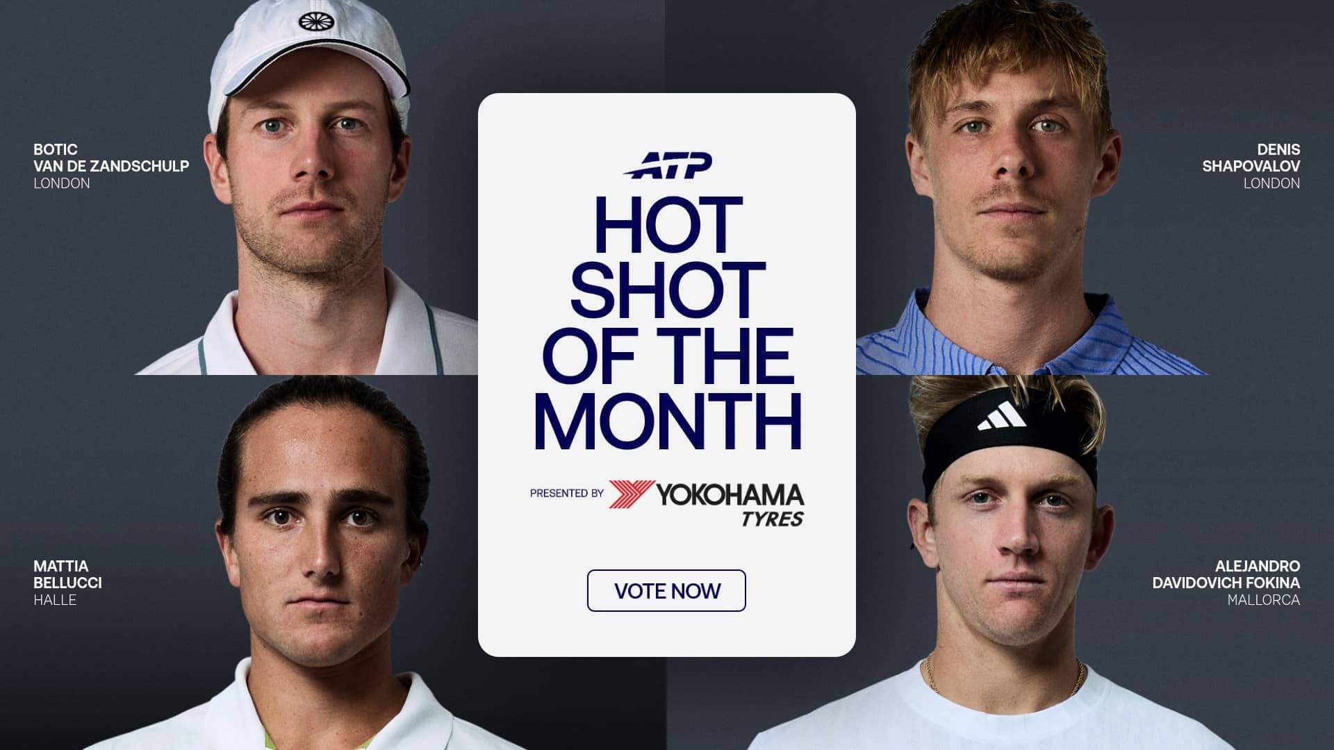 Botic van de Zandschulp, Mattia Bellucci, Denis Shapovalov, Alejandro Davidovich Fokina